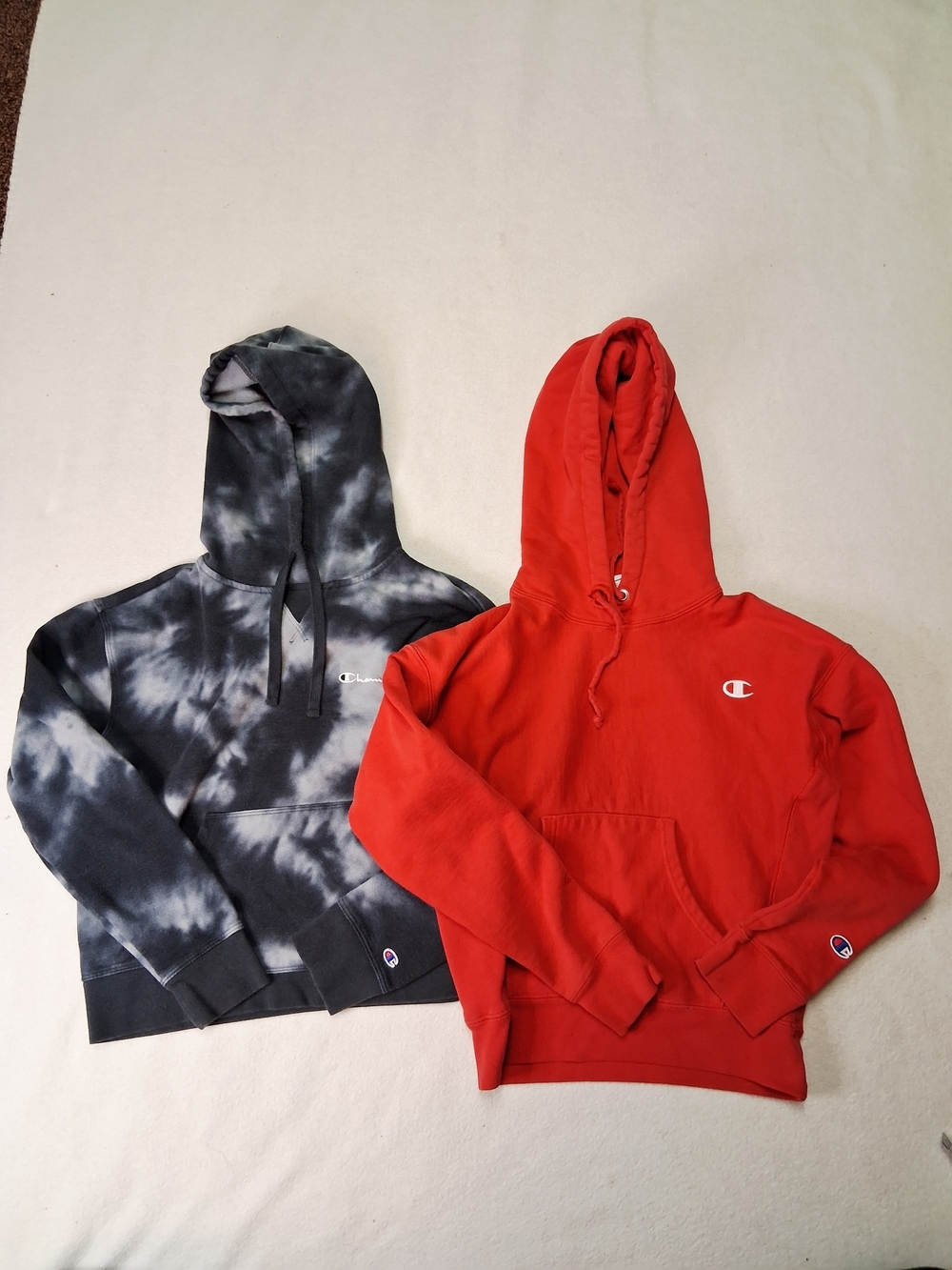 4/20$ Champion Kids Hoodie Duo — Red & Black Tie-Dye